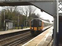 442024 passes through Upwey on 13 February 2017 with an express from Weymouth to London Waterloo.<br><br>[Peter Todd 13/02/2017]