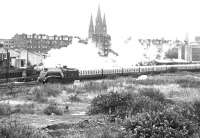 60009 <I>Union of South Africa</I> passing Haymarket coal yard on 1 September 1979 with a railtour heading for Aberdeen.<br><br>[John Furnevel 01/09/1979]