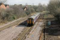 Weekend pre-electrification work is continuing on the Blackpool line in 2017. At Poulton-le-Fylde the last remains of the extended island platform have been removed as has a semaphore signal and the long disused loop where coal trains for Fleetwood could wait until the branch had cleared. 156468 leads a four coach Manchester Airport to Blackpool North service approaching Poulton on 1st March 2017. [See image 29502] for the same location in 2010. <br><br>[Mark Bartlett 01/03/2017]