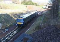 ScotRail 170461 runs south onto the single line section at Kings Gate points on 26 February 2017. The train is the Sunday morning 0911 Edinburgh - Tweedbank.<br><br>[John Furnevel 26/02/2017]