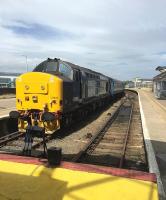 DRS 37425 standing at the buffer stops at Great Yarmouth in the summer of 2014, shortly after arriving on a T&T service from Norwich.<br><br>[Ian Dinmore //2014]