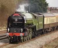 Swindon had the pleasure of Tornado passing through enroute to Cardiff. Paddington-Reading-Swindon-Chippenham-Filton-Severn Tunnel-Cardiff. Passing time ~ 1150, 30 mins. late due to a freight train failing. First steamer of the year through Swindon, although if you listened to the local media, you would think it was the first steam train since 1965.<br><br>[Peter Todd 01/03/2017]