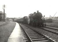 Compound 4-4-0 41132 calls at New Galloway on 14 July 1956 with a Stranraer - Dumfries train. [Ref query 980] <br><br>[G H Robin collection by courtesy of the Mitchell Library, Glasgow 14/07/1956]