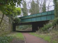 View north along the Bothwell Nature Trail under the Silverwells Crescent bridge. The site of Craighead Viaduct is behind the camera.<br><br>[Colin McDonald 15/03/2017]