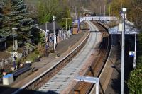 The Down Line at Aberdour with new sleepers awaiting fitting of the rails.<br><br>[Bill Roberton 19/03/2017]