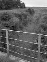 Bridge carrying a minor road from Middleton to Temple over a railway (tramway?) from Middleton Quarry to Middleton Lime Works.  No physical connection to the Esperston line and may have been narrow gauge. View looking south to the quarry.<br><br>[Bill Roberton //1994]