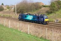 Out on the mainline using electric traction, a new DRS Class 88 is seen approaching Farington Curve Jct whilst working light engine from Crewe to Carlisle. This was the return working on 27 March 2017 with 88002 'Prometheus' having the honour of making the run.<br><br>[John McIntyre 27/03/2017]