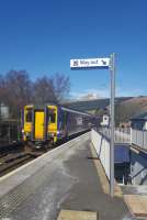 156450 under a simply wonderful blue sky at Crianlarich.<br><br>[John Yellowlees 25/03/2017]