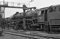 Rheine-Emden 1974.<br>
<br>
012 063 is seen being serviced on Rheine shed shortly after bringing in train D1734, the 11:07 from Emden Aussenhafen (Outer Harbour), which continued to Koeln Hbf, but not behind steam. 7th September 1974.<br><br>[Bill Jamieson 07/09/1974]