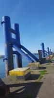 Despite appearances, Stranraer pier is not equipped with bouncy castles.<br><br>[John Yellowlees 27/03/2017]