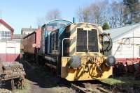 Tucked away in a siding behind Bury South signal box, former Southampton Docks Ruston & Hornsby shunter 07013 awaits attention. This 275hp DE 0-6-0 should be a useful addition to the fleet in due course. Picture taken with kind permission of ELR during a supervised visit to the signal box. <br><br>[Mark Bartlett 25/03/2017]