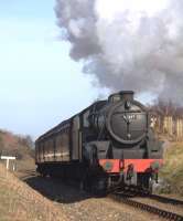 Preserved Black 5 45337 in action near Kelling on the North Norfolk Railway in 2014.<br><br>[Ian Dinmore //2014]