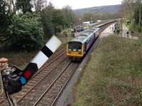 Cafe is super! A 142 heads into the Totley Tunnel at Grindleford.<br><br>[Bruce McCartney 01/04/2017]