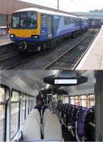 Refurbished Pacer 144012, in the bay platforms at Lancaster on a Morecambe to Leeds service. Externally the unit is distinguished by the two blanked off windows where the disabled access toilet has been placed. The interior seating has also been upgraded. The 144s are still however scheduled to be the first of the Northern Pacers to go back to Porterbrook starting in 2018. <br><br>[Mark Bartlett 03/04/2017]