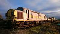 37042 at Warcop on the Eden Valley Railway,  11 January 2016, looking very forlorn. Built by English Electric at their Vulcan Works in Lancashire in 1962.<br><br>[Alan Cormack 11/01/2016]