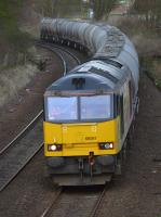 Colas 60087 nears Dalgety Bay with the Aberdeen - Oxwellmains empties on 5 April.<br><br>[Bill Roberton 05/04/2017]