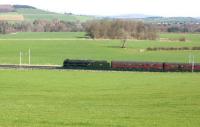 The 'Winter Cumbrian Coast Express' heads northwards at Southwaite on 25 March 2017 with Royal Scot class no.46115 <I>Scots Guardsman</I> having worked the leg from Carnforth.<br><br>[John McIntyre 25/03/2017]