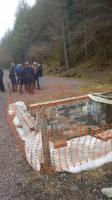 Base of the former signal box at Invergarry in a view which faces north to Fort Augustus.<br><br>[John Yellowlees 02/04/2017]