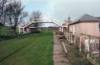 Hassendean looking north in 1998. For more information on how the station looks today, its restoration and its two luxury self catering holiday cottages see <a target=external href=http://www.hassendeanstation.com/>Hassendean Station</a>.<br><br>[Ewan Crawford //1998]