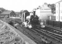 <I>Blanche</I> leaving the Ffestiniog Railway's Porthmadog station on 10 October 1982 heading for Boston Lodge.<br><br>[John Furnevel 10/10/1982]