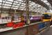 Trains at the buffers at Liverpool Lime Street on 12 March 2015. Following the wall collapse in the cutting to the east of the station on 28 February 2017 [see news item], the station had been closed while Network Rail staff worked to clear the debris, carry out stabilisation work and repair OHLE and signalling. Services are now scheduled to restart 24 hrs earlier than expected on 8 March 2017.<br><br>[John McIntyre 12/03/2015]