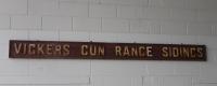 The majority of exhibits in the excellent Barrow Dock Museum relate to ship building or iron making industries and community life within the town. However, this name plate from the Vickers Gun Range Sidings signal box, closed in 1983, is mounted on the museum wall. The box controlled access to the short Eskmeals branch to the ranges near Ravenglass. It had an unusual Ransomes and Rapier <I>horse rake</I> 11-lever frame that is now preserved at the NRM York. [See image 44051] for a picture of the Eskmeals branch taken after closure.<br><br>[Mark Bartlett 13/04/2017]