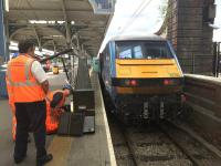 <I>'You're absolutely sure you pressed the 'White Coffee' button and it dispensed 'Chicken Soup?'</I> Emergency running repairs, platform 1, Norwich, summer 2015. <br><br>[Ian Dinmore //2015]