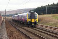 A Manchester Airport to Edinburgh TPE service passes Beattock Summit on 19 April 2017.<br><br>[John McIntyre 19/04/2017]