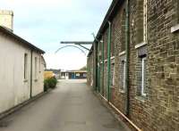 As the Okehampton goods shed (right) is now a Youth Hostel, I assume the loading gauge is now used to check clearance of rucksacks. [see image 57382] [Ref query 1009]<br><br>[Ken Strachan 13/04/2017]