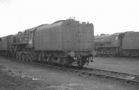 Locomotives in the shed yard at Doncaster on 22 May 1966, with BR class 9F 2-10-0 92201 nearest the camera.<br><br>[K A Gray 22/05/1966]