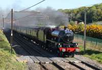 <I>Jubilee</I> 45699 hauled the Grange-over-Sands to Bristol leg of the Great Britain X railtour on 5th May 2017, which was Day 7 of 9. After touring Scotland GB X was scheduled to visit Penzance before finishing at London Paddington. <I>Galatea</I> is seen passing Woodacre at the start of the Day 7 journey. <br><br>[Mark Bartlett 05/05/2017]
