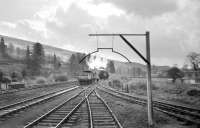 Fly-shunting in operation in the sidings at Langholm in 1965.<br><br>[Bruce McCartney //1965]