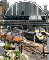 An interesting assortment standing below the eastern trainshed at Kings Cross in the summer of 2005. View south from the area above Gasworks Tunnel.<br><br>[John Furnevel /07/2005]