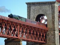 <h4><a href='/locations/N/North_Queensferry'>North Queensferry</a></h4><p><small><a href='/companies/F/Forth_Bridge_Railway'>Forth Bridge Railway</a></small></p><p>Flying Scotsman emerges from the north portal of the Forth Bridge with the 'Forth Circular' on 14 May. 100/132</p><p>14/05/2017<br><small><a href='/contributors/Bill_Roberton'>Bill Roberton</a></small></p>