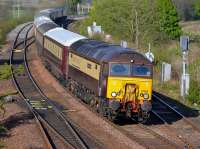 57305 leads the Northern Belle past Inverkeithing East Junction on its return from Dundee to Darlington on 6 May.  57306 is on the rear.<br><br>[Bill Roberton 06/05/2017]