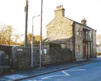 The former station at Lofthouse-in-Nidderdale on the Nidd Valley Railway looking north west in November 2004. Despite having closed to passengers in 1930 the former station 'facilities' were (thankfully) still open to the public 74 years on. [See image 43690] [Ref query 1020]<br><br>[John Furnevel 04/11/2004]