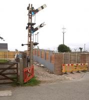 Further to the well known signal at Signal Court [see image 56400], these two signals decorate a driveway adjacent to RAF Chivenor, Devon. <br><br>[Ken Strachan 14/04/2017]