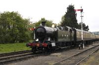 GWR 2-8-0 4270 arriving at Toddington.<br><br>[Peter Todd 30/04/2017]
