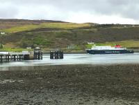 The ferry MV Hebrides from Tarbert arriving at Uig, Skye, on the afternoon of 10 May 2017. <br><br>[Andy Furnevel 10/05/2017]