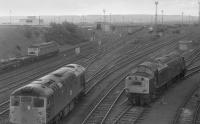 Millerhill Yard north end in 1972 with a class 26 passing 365, and a 47-hauled train entering on the left.<br><br>[Bill Roberton //1972]