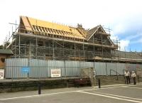 The goods shed may have gone, but the old Padstow station building will soon have a new lease of life. Scene on 10 April 2017. [See image 25314]<br><br>[Ken Strachan 10/04/2017]