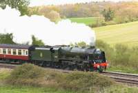 46100 <I>Royal Scot</I> with the Cathedrals Express at Crofton, en route to Bristol on 6th May 2017.<br><br>[Peter Todd 06/05/2017]