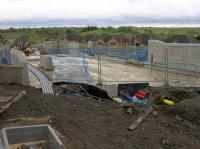 View south through the fence at the new Station Road overbridge on 21st May 2017. Completion is scheduled for mid August 2107.<br><br>[Colin McDonald 21/05/2017]