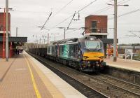 88002 <I>Prometheus</I> hauls 68205 <I>Superb</I> and the loaded test train north through Wigan North Western on 6th April 2017. This was the return leg of a test run from Carlisle to Crewe.<br><br>[Mark Bartlett 06/04/2017]