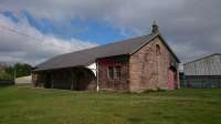 Wooler goods shed, a substantial building which looks to be well maintained. Now used by an antique dealer and photographed on 10th May 2017.<br><br>[Alan Cormack 10/05/2017]