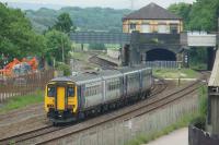 A Blackpool North to Manchester Airport service approaches Kirkham and Wesham on 31 May 2017. The Up and Down Fast lines to the left have been lifted in preparation for a new third platform being built. This is part of the electrification works that are underway between Preston and Blackpool.<br><br>[John McIntyre 31/05/2017]