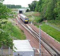 About to cross the Dead Burn (a tributary of the North Esk) on the approach to Kings Gate points on Sunday 28 May 2017 is ScotRail 170409 forming the 0911 Edinburgh - Tweedbank. The points are at the northern end of the single line section from  Fushiebridge.<br><br>[John Furnevel 28/05/2017]