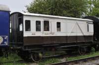 Swindon and Cricklade Railway Coach No 422 is a former GWR <I>Toad</I> brake van converted in to a Victorian looking guard's van for use in the railway's Vintage Train.<br>
<br><br>[Peter Todd 27/05/2017]