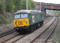 DCR liveried 56303 heads light engine from Derby to Carlisle on 11th April 2017. It later returned south with two ex-DRS locomotives heading for Leicester [See image 59026].  <br><br>[Mark Bartlett 11/04/2017]