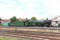 GWR 6960 <I>'Raveningham Hall'</I> at Minehead Station on 23 April 2017.<br><br>[Peter Todd 23/04/2017]